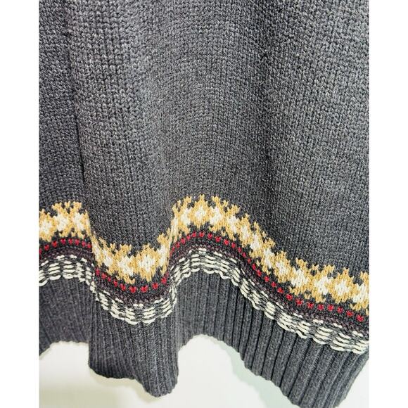 Vintage G.H. Bass Fair Isle Sweater Sherpa Collar 3 Button Long Sleeve Men's XL - Picture 5 of 7